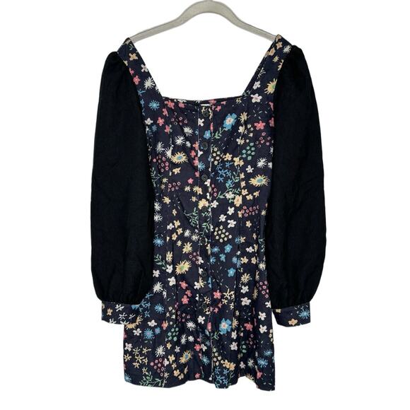 Cider Tapestry Retro Corduroy Mini Dress Floral Long Sleeve Romantic Cottage XS - Picture 1 of 5